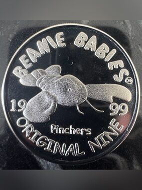 1999 TY Beanie Babies Official Club Original Nine Silver Coin Pinchers
